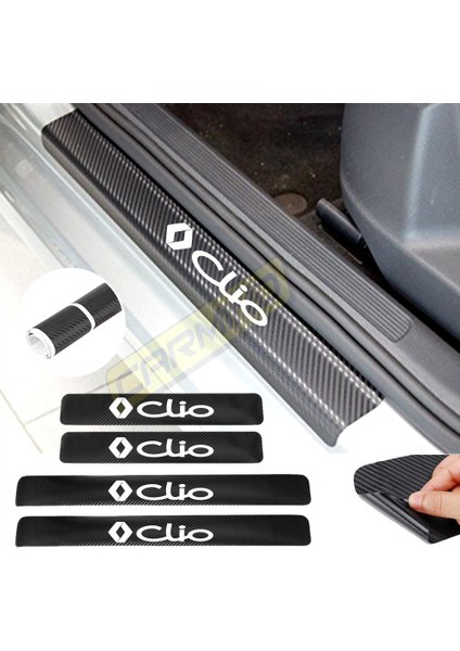 Renault Clio Karbon Kapı Eşiği Sticker 4 Adet