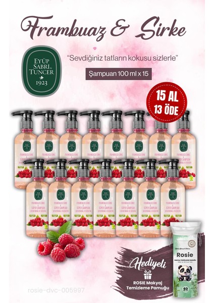 15 Al 13 Öde Sirke Şampuan Frambuazlı 100 Ml, Rosıe Makyaj Pamuğu
