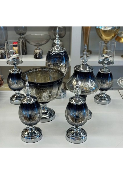 7 Parça Gümüş Konsol Seti Salon Takımı