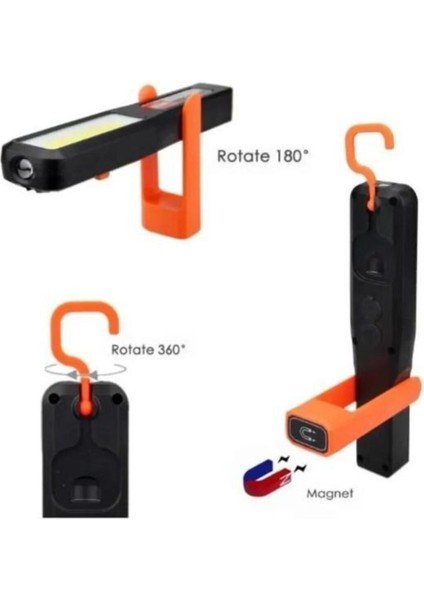 Şarjlı Mıknatıslı Tamirci Ledi Tamirci Lambası Kancalı Asılabilir Kolay Kullanım OR-998 modelleri