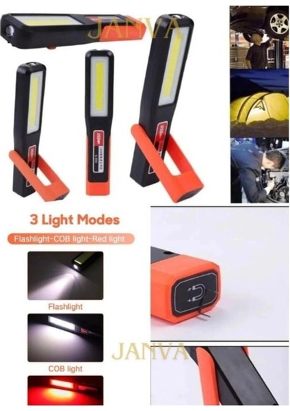 Şarjlı Mıknatıslı Tamirci Ledi Tamirci Lambası Kancalı Asılabilir Kolay Kullanım OR-998