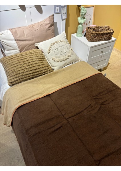 Bohemhouse Çift Taraflı Iki Renk Düz Pamuklu Kalın Yumuşak Battal Boy Battaniye 1350GR 150X200 cm fiyatları