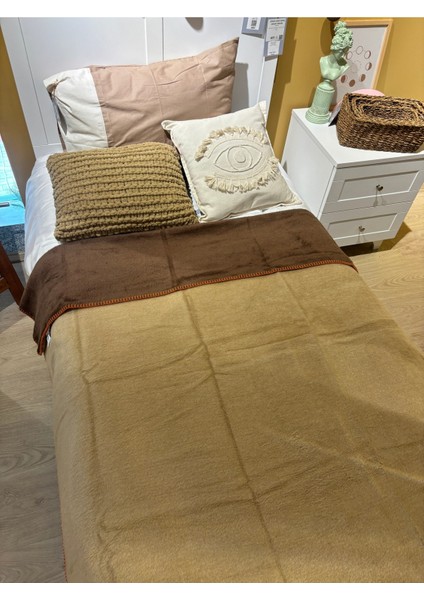 Bohemhouse Çift Taraflı Iki Renk Düz Pamuklu Kalın Yumuşak Battal Boy Battaniye 1350GR 150X200 cm fırsatları