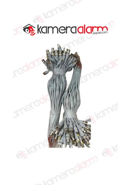 10 Adet Hazır Bnc + Dc Power Jak Konnektör Cctv Ahd Tvı Y Kablo