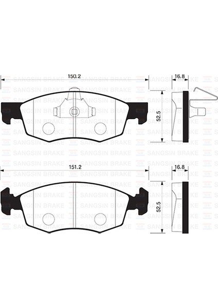 Sangsın SP1198 Ön Fren Balata Fıat Palıo Weekend 96-> / Albea 01-> / Doblo 00-> 9949125-77362180-WVA20907