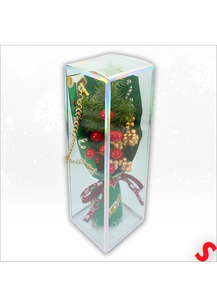 Pvc Kutulu Kokinalı 26CM x 8,5cm Yılbaşı Buketi - Yeşil indirimleri