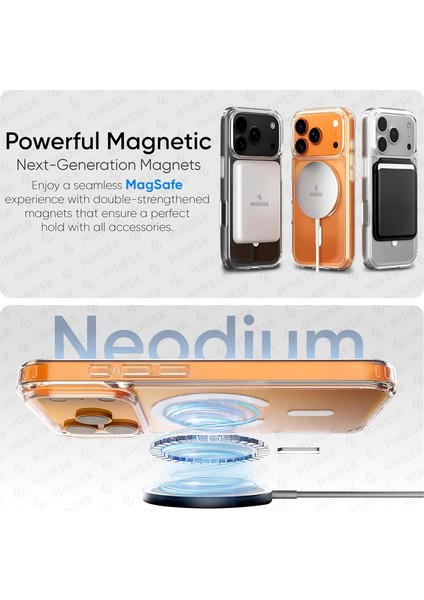 iPhone 17 Pro Magsafe Destekli Şeffaf Kılıf Kalın Silikon Kılıf Kutulu- Şeffaf fırsatları