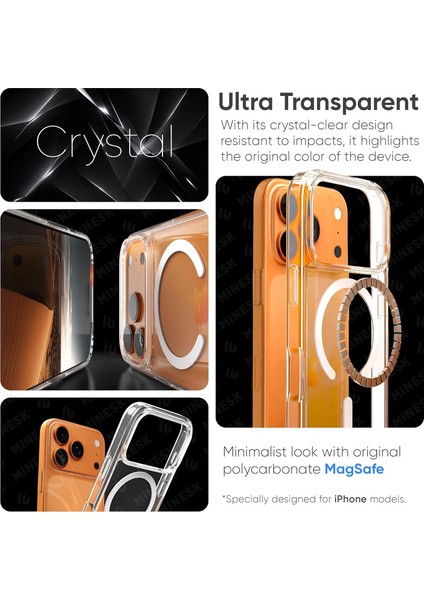 iPhone 17 Pro Magsafe Destekli Şeffaf Kılıf Kalın Silikon Kılıf Kutulu- Şeffaf indirimleri