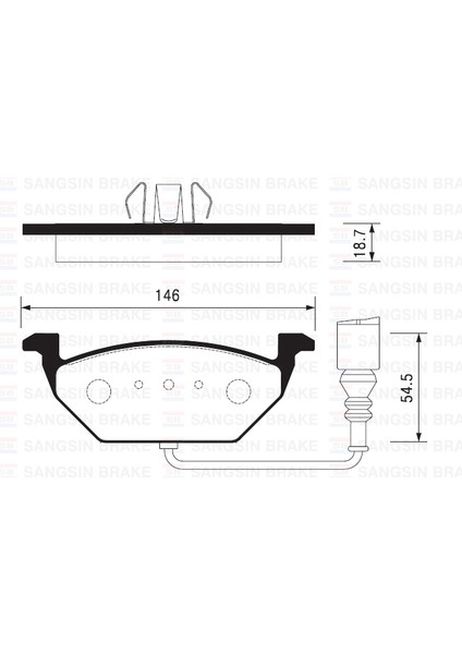 Sangsın SP2025 Ön Fren Balata Fişli Audı A3 00-> / Seat Ibıza Iv. V 02->/ Leon 99->/ Skoda Fabıa 99->/ Octavıa 99-> / Roomster 06-> / Vw Bora 98-05 / Golf Iv.v.vı 98-> / Jetta 08-> / Caddy Iıı 04-> /