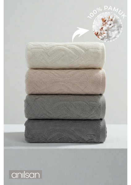 4'lü Niva El Havlusu - 50X80 Cm, 170 Gr, %100 Pamuk, Spa ve Otel Havlusu, Günlük Kullanıma Uygun