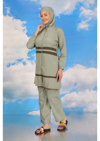 Kadın Tam Tesettür Mayo Su Yeşili modelleri