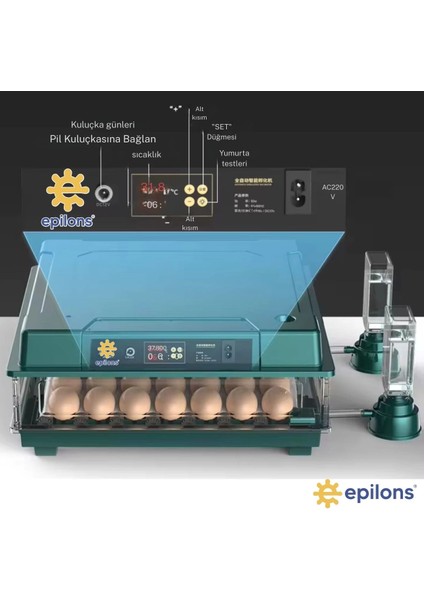 Slim Yeni Model 130’LU Gün Sayaçlı Otomatik Kuluçka Makinesi – Tavuk Kaz Ördek Kuş Yumurta fiyatları