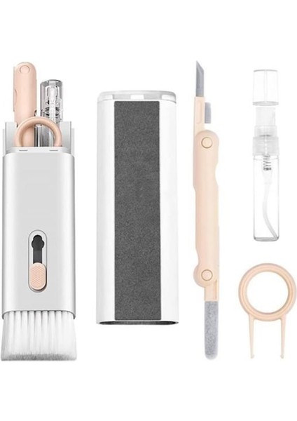 Çok Fonksiyonlu Tv Bilgisayar Ekranı Kulaklık Fırçalı Spreyli Elektronik Temizlik Seti