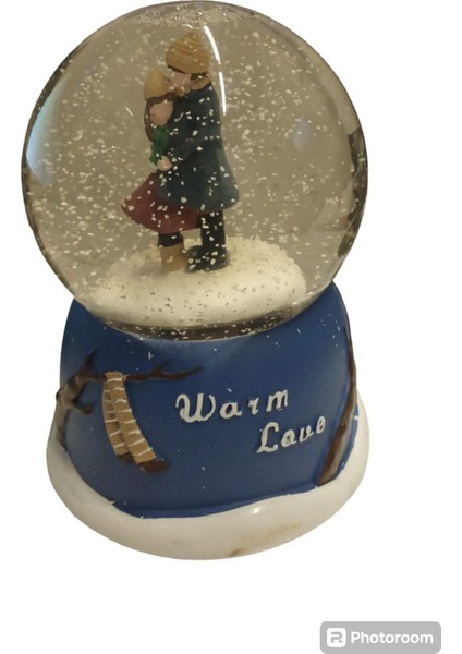 Müzikli Yılbaşı Kar Küresi-Mavi