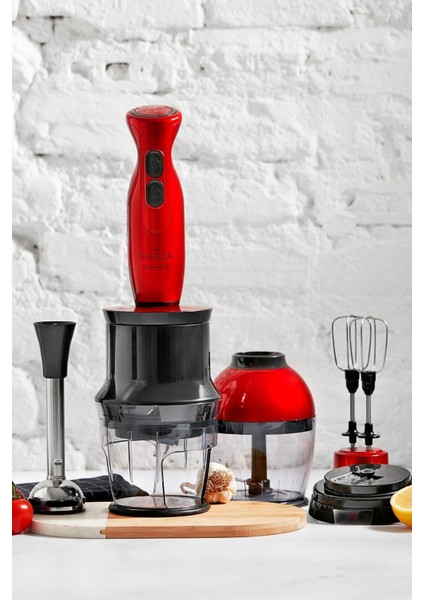 Renkli Çok Amaçlı 4'ü Bir Arada Set, Kırmızı ve Gold Detaylı, Şık ve Kullanışlı