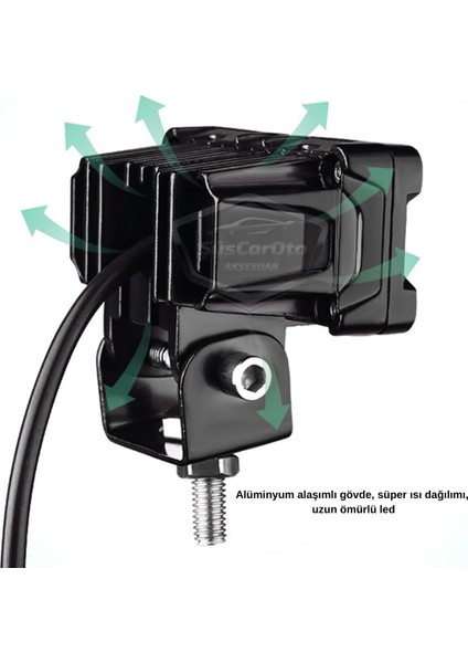 Robot Sis Farı Çift Renk Sarı-Beyaz Araç Motosiklet Off Road LED Lamba Çift Gözlü Projektör 50W Metal Arazi Çalışma Lambası 1 Adet indirimleri