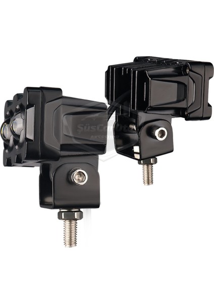 Robot Sis Farı Çift Renk Sarı-Beyaz Araç Motosiklet Off Road LED Lamba Çift Gözlü Projektör 50W Metal Arazi Çalışma Lambası 1 Adet