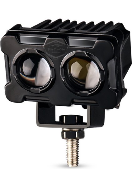 Robot Sis Farı Çift Renk Sarı-Beyaz Araç Motosiklet Off Road LED Lamba Çift Gözlü Projektör 50W Metal Arazi Çalışma Lambası 1 Adet