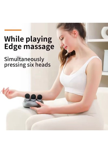 Şarjlı Geliştirilmiş 6 Başlıklı Fonksiyonlu Masaj Aleti 2000 Mah Masaj Tabancası