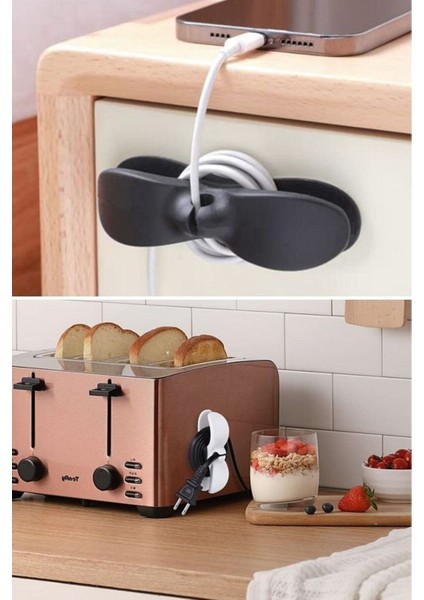 2li Kablo Tutucu Silikon Kordon Sarıcı Kablo Yönetici Klips fırsatları