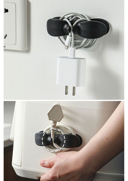 2li Kablo Tutucu Silikon Kordon Sarıcı Kablo Yönetici Klips indirimleri