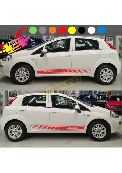 Fiat Punto Abarth Yan Şerit Sticker