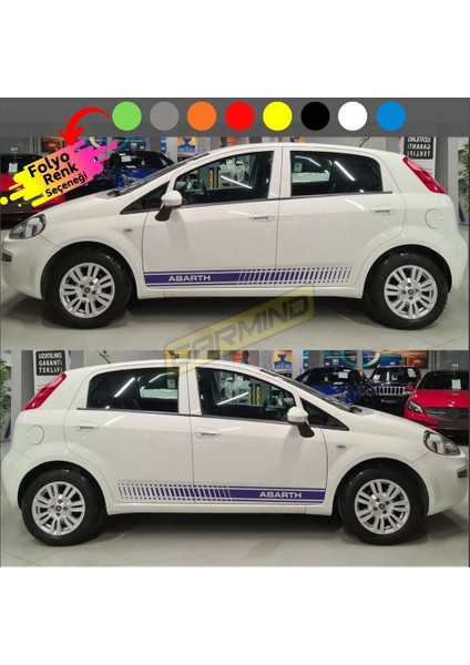 Fiat Punto Abarth Yan Şerit Sticker modelleri