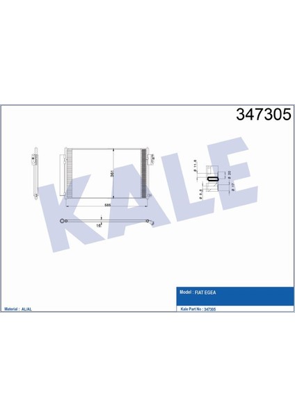 Klima Radyatörü Fıat Egea 1.4 Benzınlı Al/pl/brz