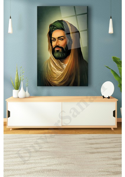 Hz. Ali Cam Tablo Dini Islami Ev Ofis Salon Dekorasyonu Büyük Tablo Dekor fiyatları