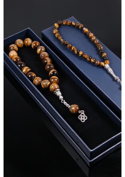 17 ve 33'lik Kaplan Gözü Taşlı Renkli Tesbih Seti