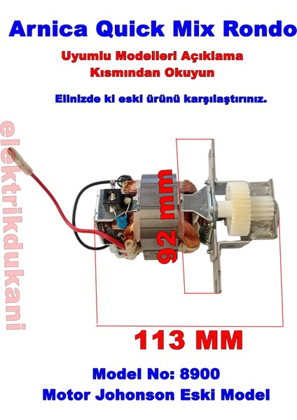 Qu Quick Mix Rondo Motor Komple 220V (Orjinal Yedek Parça)
