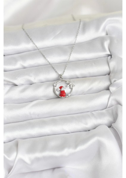 316L Çelik Zincir Gümüş Zirkon Taşlı Yılbaşı Tema Kadın Kolye fiyatları