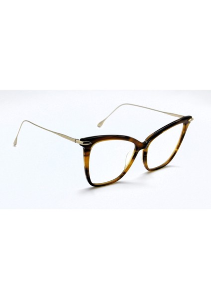 Fearless Drx 3038 B Amber Gold 56 Cat Eye Hand Crafted Kedi Altın Kadın Gözlük
