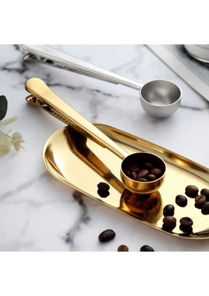 2 Adet Mandallı Kahve Ölçü Kaşığı Gold Çok Fonksiyonlu Paslanmaz Çelik Kaşık fiyatları