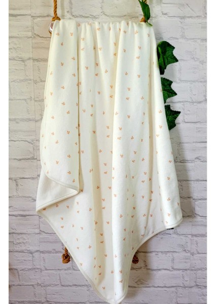 Kalın, Pamuklu Piko Kız-Erkek Yenidoğan-Bebek Kundak Battaniyesi 75X90CM Krem/yapraklı