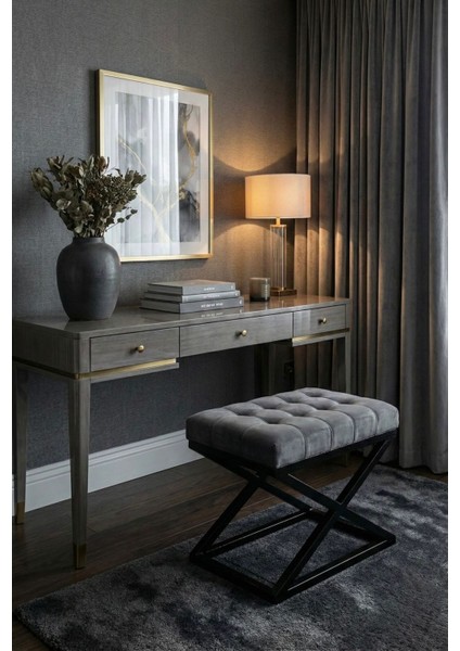 Nexus Babyface Kapitoneli Puf - Siyah Metal x Ayaklı Modern Bench (50X40 Cm) fiyatları