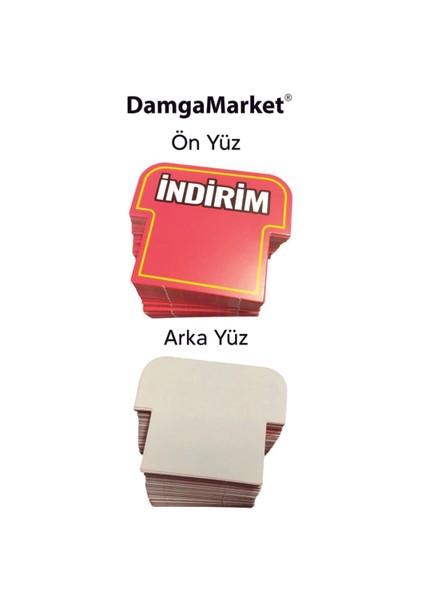 Kırmızı Indirim Etiketi Kartı Market, Mağaza,bakkal,raf ve Etiketi 6X5CM 100'LÜ Paket