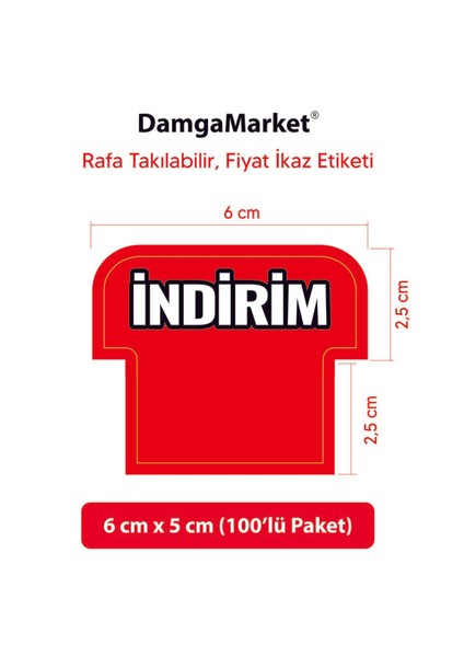 Kırmızı Indirim Etiketi Kartı Market, Mağaza,bakkal,raf ve Etiketi 6X5CM 100'LÜ Paket modelleri