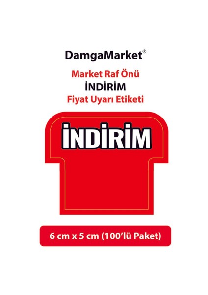 Kırmızı Indirim Etiketi Kartı Market, Mağaza,bakkal,raf ve Etiketi 6X5CM 100'LÜ Paket fırsatları