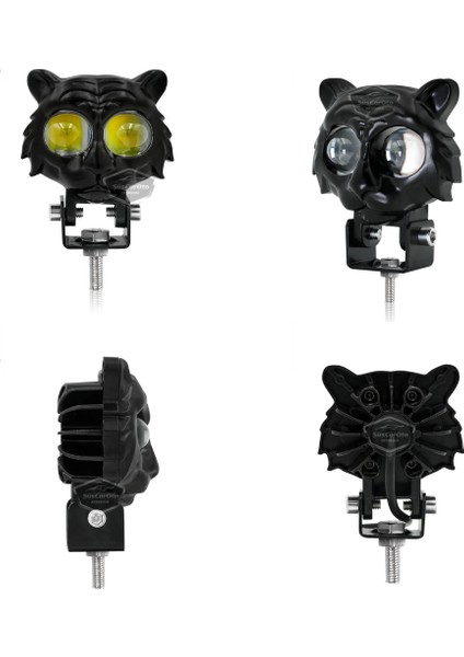 Kedi Göz Sis Farı Çift Renk Sarı-Beyaz 9-60V Araç Motosiklet Off Road LED Lamba Delici Yayıcı Projektör 50W Metal Arazi Çalışma Lambası 1 Adet ONG44