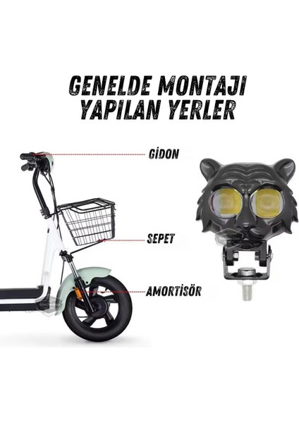 Kedi Göz Sis Farı Çift Renk Sarı-Beyaz 9-60V Araç Motosiklet Off Road LED Lamba Delici Yayıcı Projektör 50W Metal Arazi Çalışma Lambası 1 Adet ONG44
