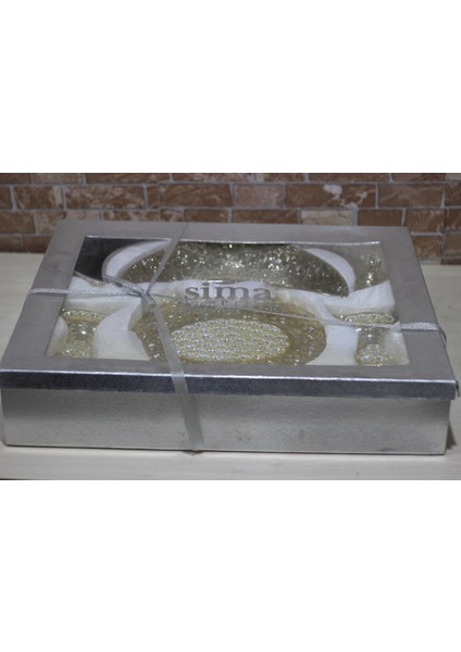 5 Parça Incili Porselen Gondol Takımı Vitrin Konsol Takımı 1038 modelleri