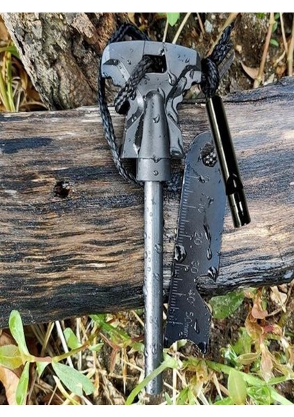 Magnezyum Ateş Başlatıcı Seti - Ferro Çubuk, Çok Amaçlı Kazıyıcı ve Acil Durum Düdüğü fırsatları