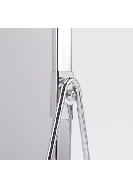 Gümüş Renk Ayarlanabilir Kare Metal Ayaklı Masa Üstü Makyaj Aynası –360° Döner,şık Dekoratif Tasarım