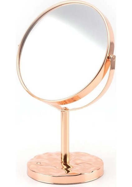 Rose Gold 360° Döner Ayaklı Masa Üstü Makyaj Aynası – Çift Taraflı ve Şık Tasarım 32X16 cm modelleri