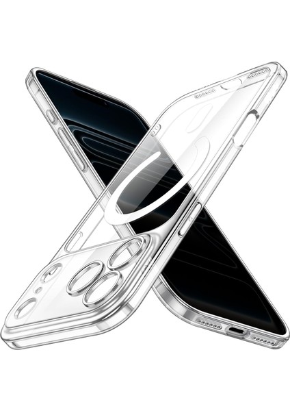 iphone 17 Promax Şeffaf Kılıf Magsafe Uyumlu Sert Pvc Kamera Lens Korumalı Sararmaz Ince Kılıf