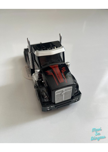 Metal Çek Bırak Tır Kafası Araba 13X5 cm Siyah