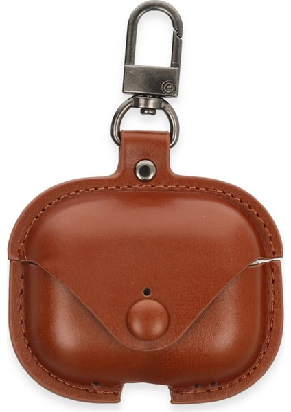 Airpods 3 (3.nesil) Çanta Deri Kılıf - Taba