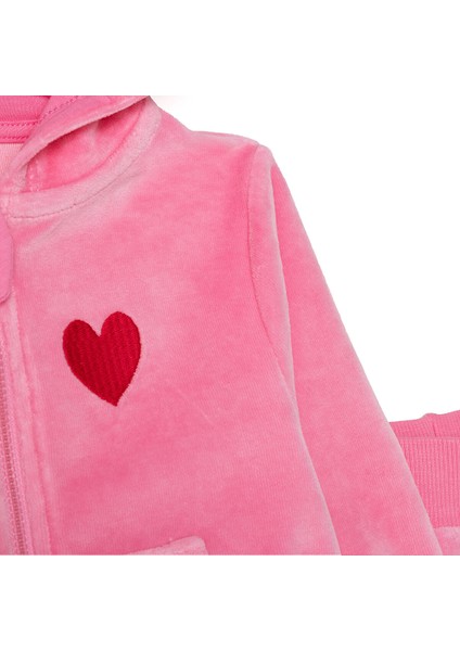 Kız Bebek Eşofman Takımı Iki Iplik Kapüşonlu Yaka Uzun Kol Lastikli Paça modelleri