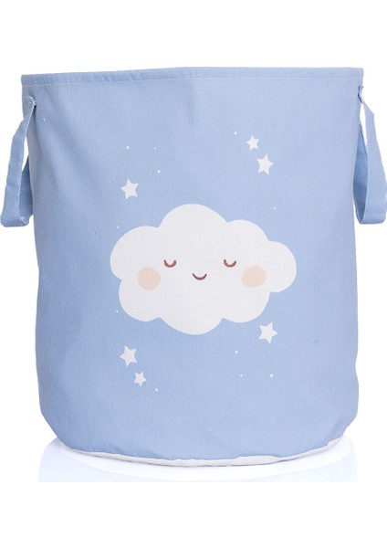 Bebek Odası Kumaş Oyuncak Sepeti Mavi